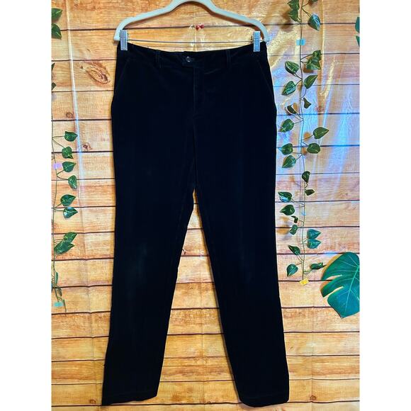 Women's Black STRETCH COTTON CORDUROY Casual Pants Bogner 5-Pocket Silky 8 LONG